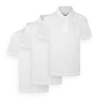 3-Pack Easy Care Plain White School Polos