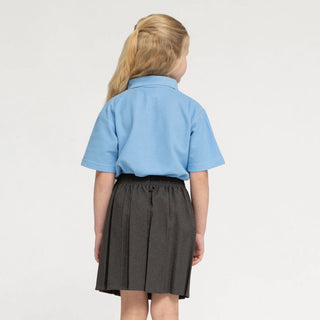Girls Box Pleat School Skirt - Grey