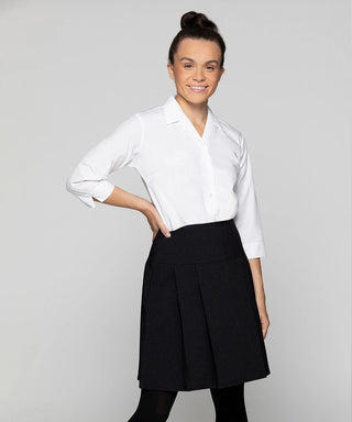 Henley Pleated Skirt - Black